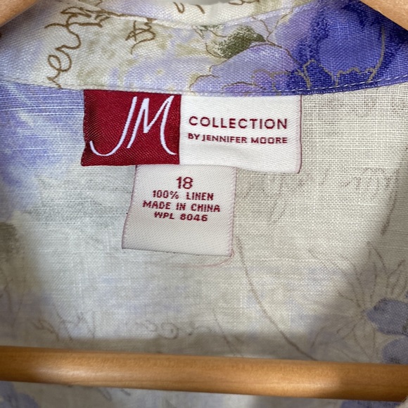 Linen Button Up Blouse plus size 18 - Picture 5 of 6